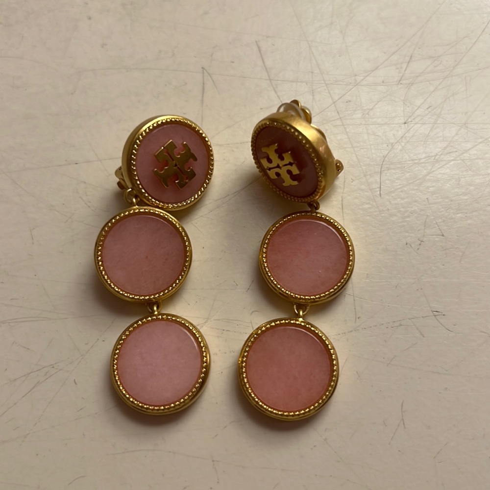 Pink Tory Burch Clip On Earrings (never worn)